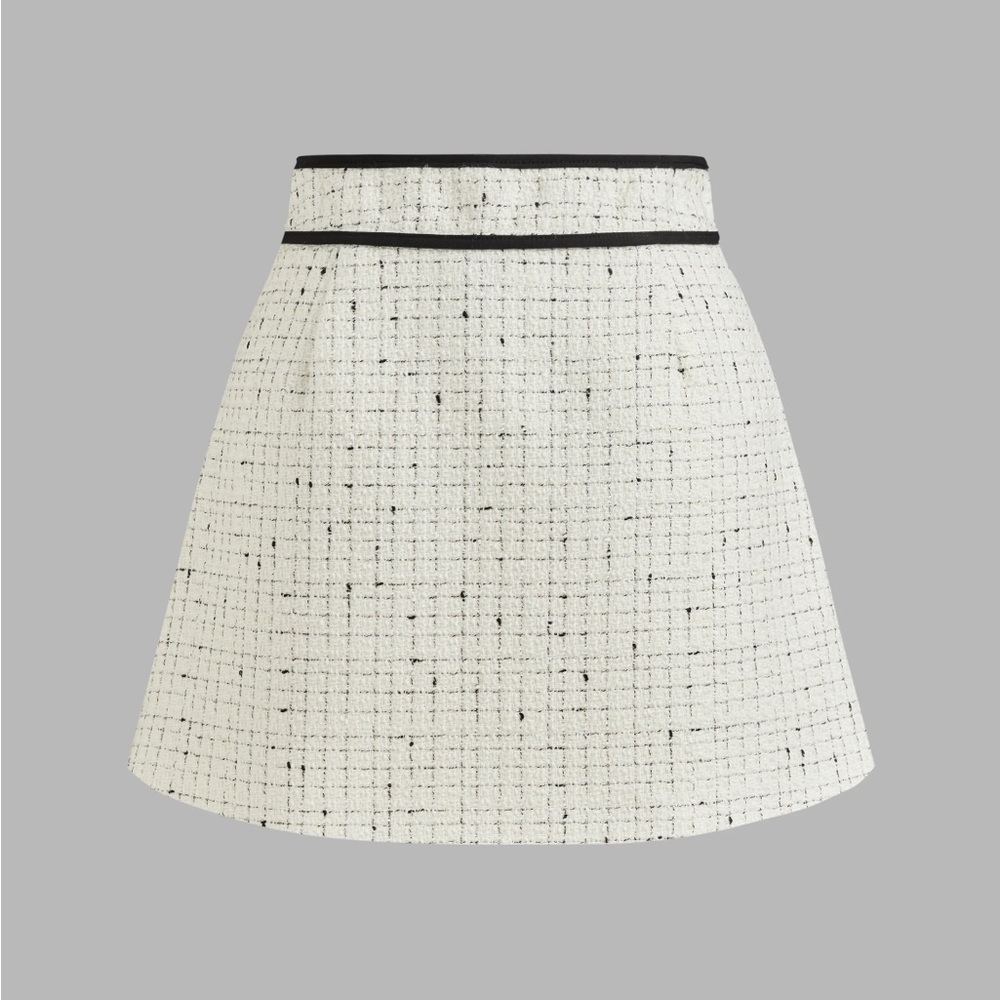 🤍♠️TWEED MID RISE CONTRASTING BINDING POCKET MINI SKIRT 🤍